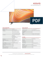 40" Full HD Android TV: Basic Information Basic Function