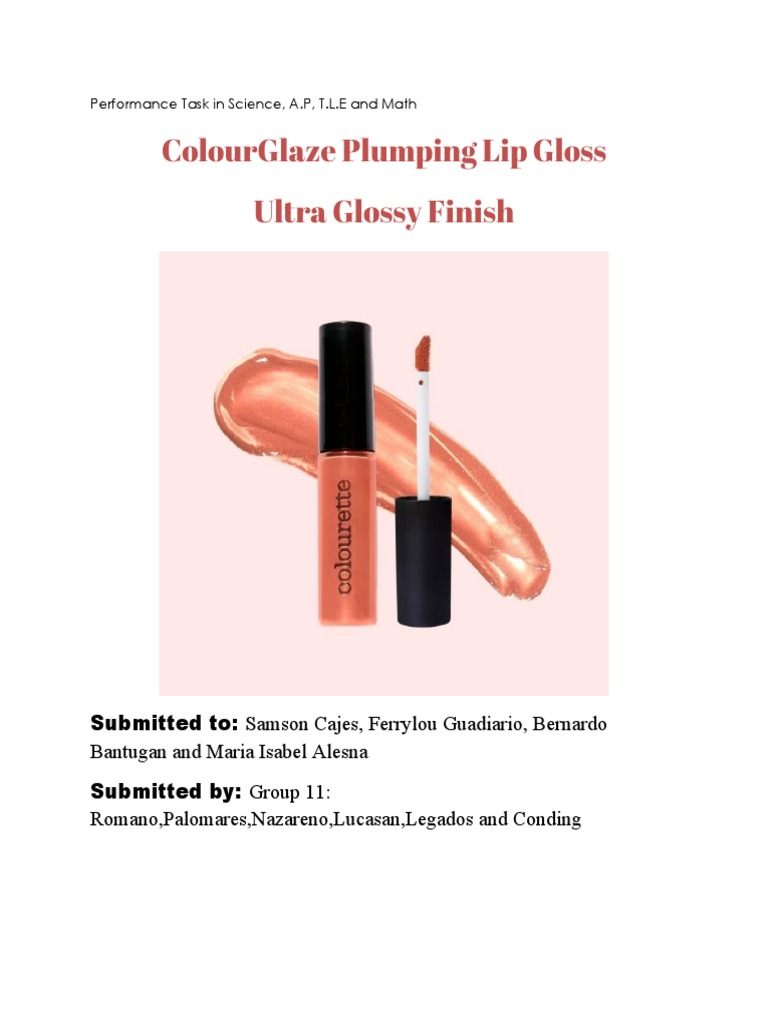 Titanium Dioxide in ColourGlaze Lip Gloss | PDF | Titanium Dioxide | Volume