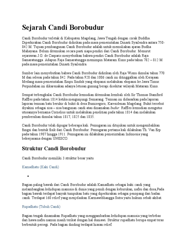 Sejarah Candi Borobudur | PDF
