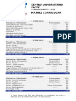 Matriz Curricular Direito 2019 1