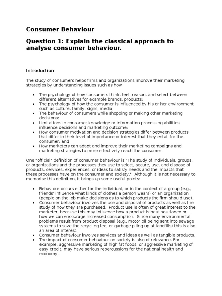 Analyzing Consumer Behavior in Marketing | PDF | Consumer Behaviour ...