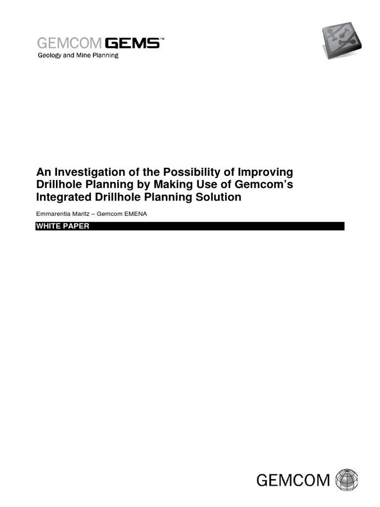 An Investigation of The Possibility of Improving Drillhole Planning by ...