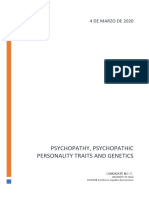 Psychopathy, Psychopathic Personality Traits and Genetics: 4 de Marzo de 2020