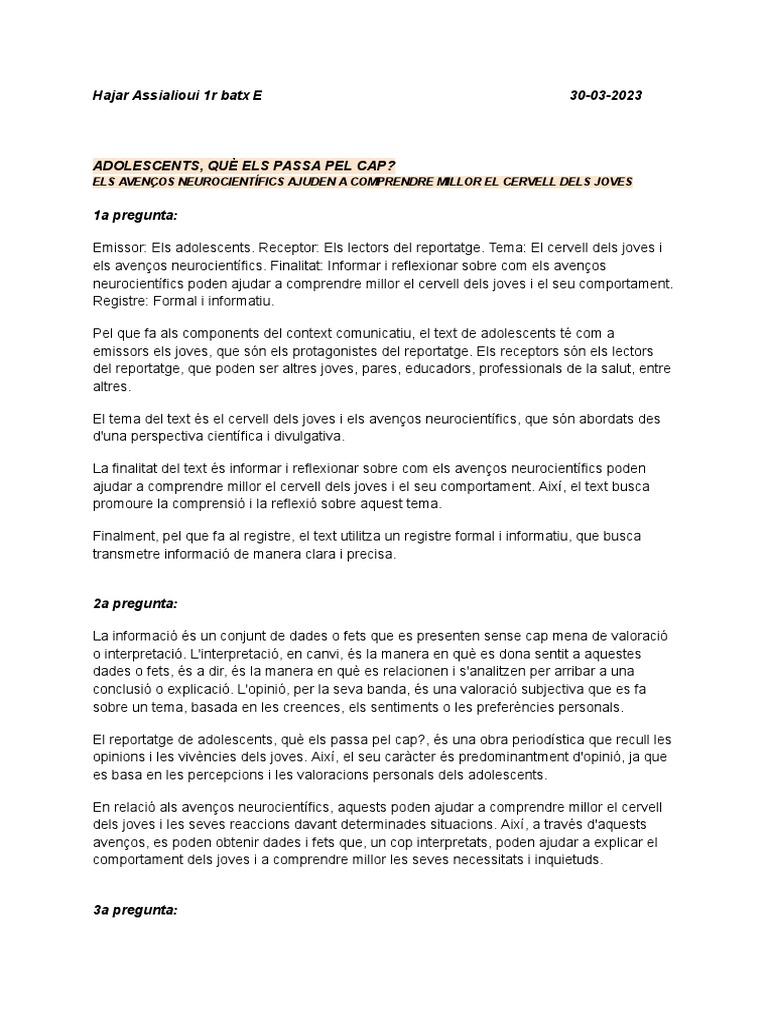 SANT DES ADOLESCENTS PDF intelligence overview