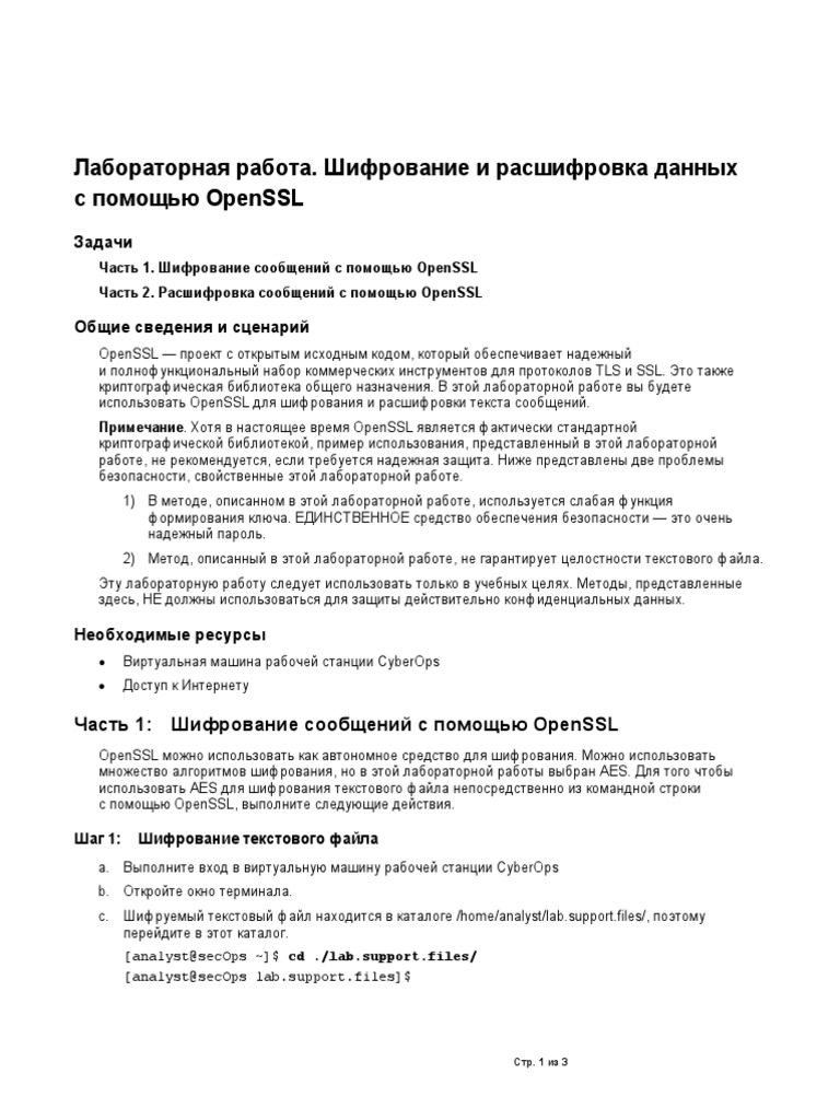 9.1.1.6 Lab - Encrypting and Decrypting Data Using OpenSSL | PDF