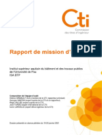 Rapport de Mission D'audit: Institut Supérieur Aquitain Du Bâtiment Et Des Travaux Publics de L'université de Pau Isa BTP
