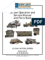 Screen Operation and Service Manual and Parts Book: Jci Oval Motion Screen 6203-32LP S/N S092406