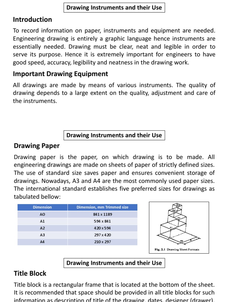 Lesson 2 Drawing Instruments and Their Use PDF Equipment Geometry