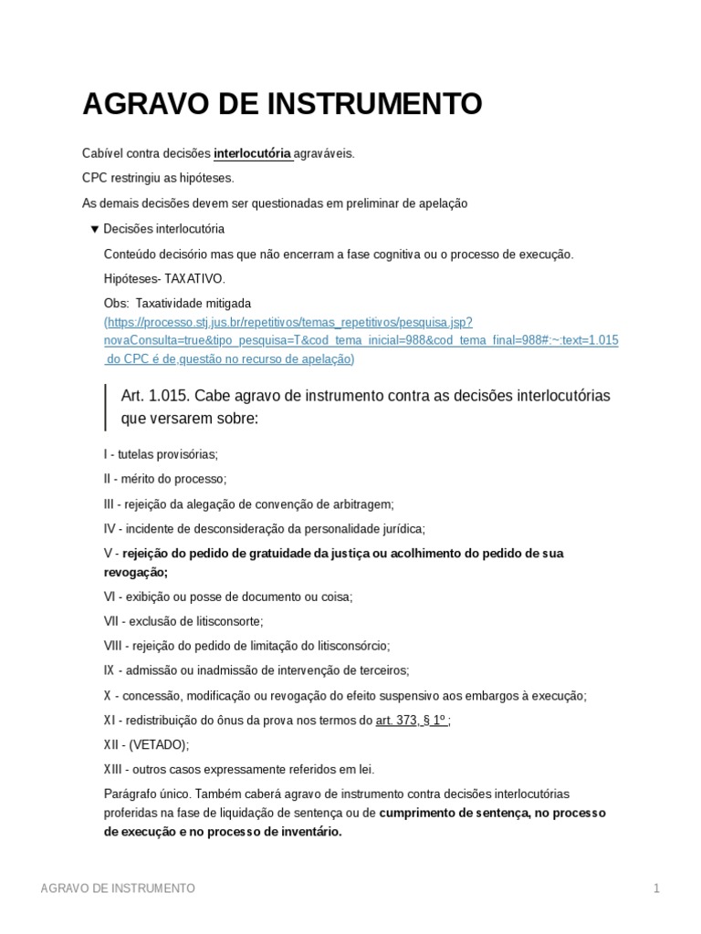 Agravo de Instrumento PDF