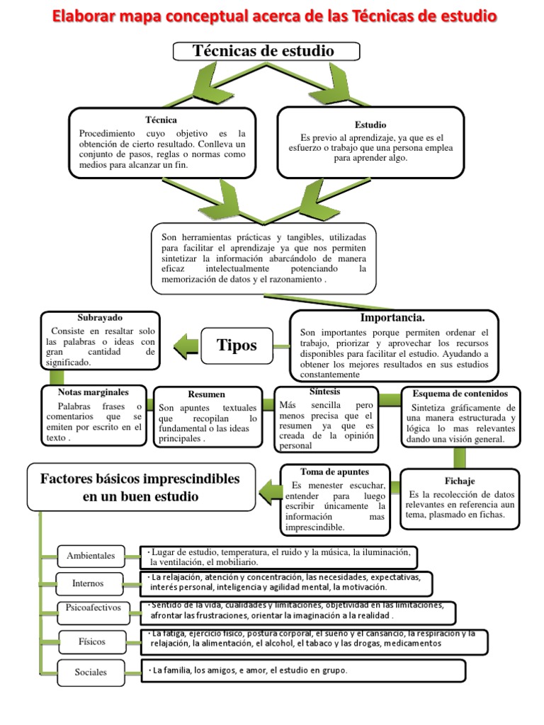 Mapa Conceptual Tecnicas de Estudio, PDF, Aprendizaje