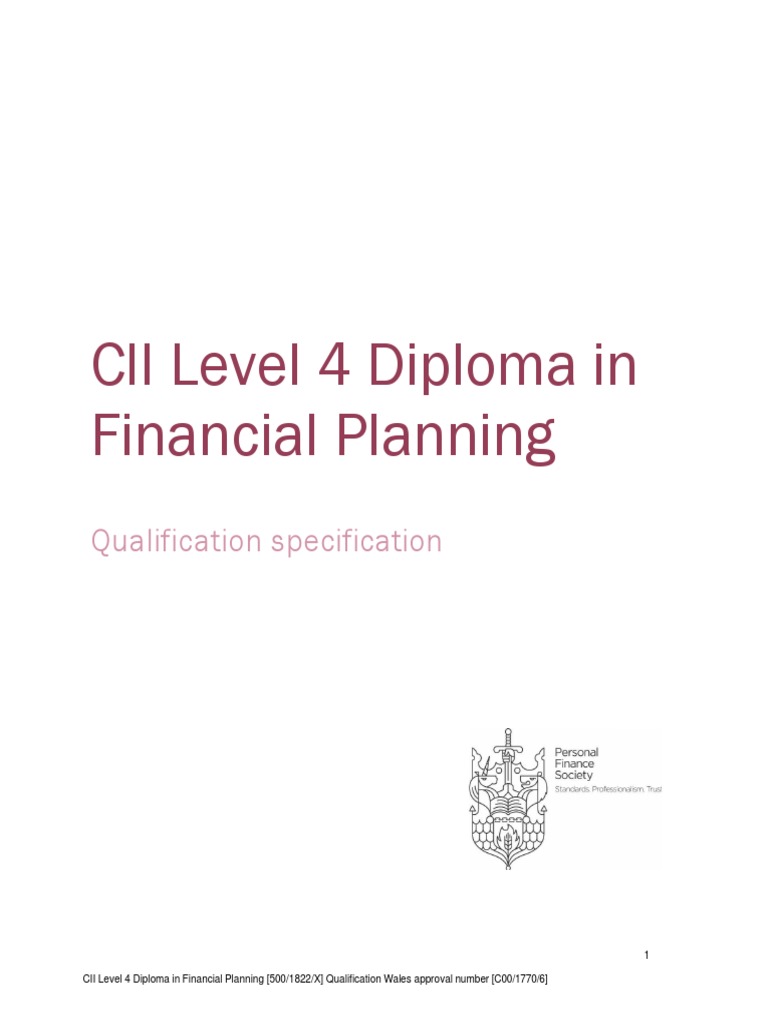Qspec Diploma in Financial Planning PDF Financial Adviser Diploma