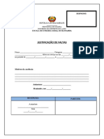 Justificação de faltas na escola secundária de Maniamba