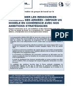 Rapport Transformer Les Ressources Humaines Des Armées Définir Un Modèle en Cohérence Avec Nos Ambitions Stratégiques