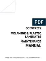 Joineries Melamine & Plastic Laminates Maintenance: Manual