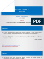 CA5305.Lecture 2 Sensors: Instructor: Dr. M. Deivamani