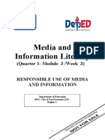 (Quarter 1-Module 3 /week 3) Responsible Use of Media and Information