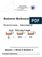 Business Mathematics Fractions, Decimals and Percentage: Quarter 1 Week 2 Module 2