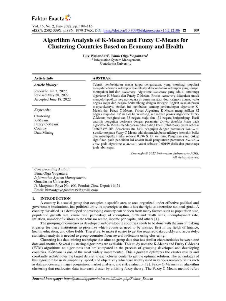 Pengelompokan KabupatenKota Di Pulau Kalimantan Dengan Fuzzy C-Means ...