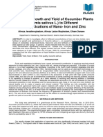 Response of Growth and Yield of Cucumber Plants (Cucumis Sativus L.) To Different Foliar Applications of Nano-Iron and Zinc