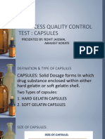 Inprocess Quality Control Test: Capsules: Presented By: Rohit Jaiswal Abhijeet Kokate