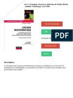 Logique Mathématique, Tome 2 Fonctions Récursives, Théorème de Gödel, Théorie Des Ensembles, Théorie Des Modèles Télécharger, Lire PDF