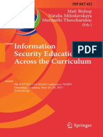 Information Security Education Across The Curriculum: Matt Bishop Natalia Miloslavskaya Marianthi Theocharidou