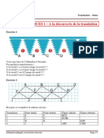 FICHE D'EXERCICES 1 - A La Découverte de La Translation: Exercice 1