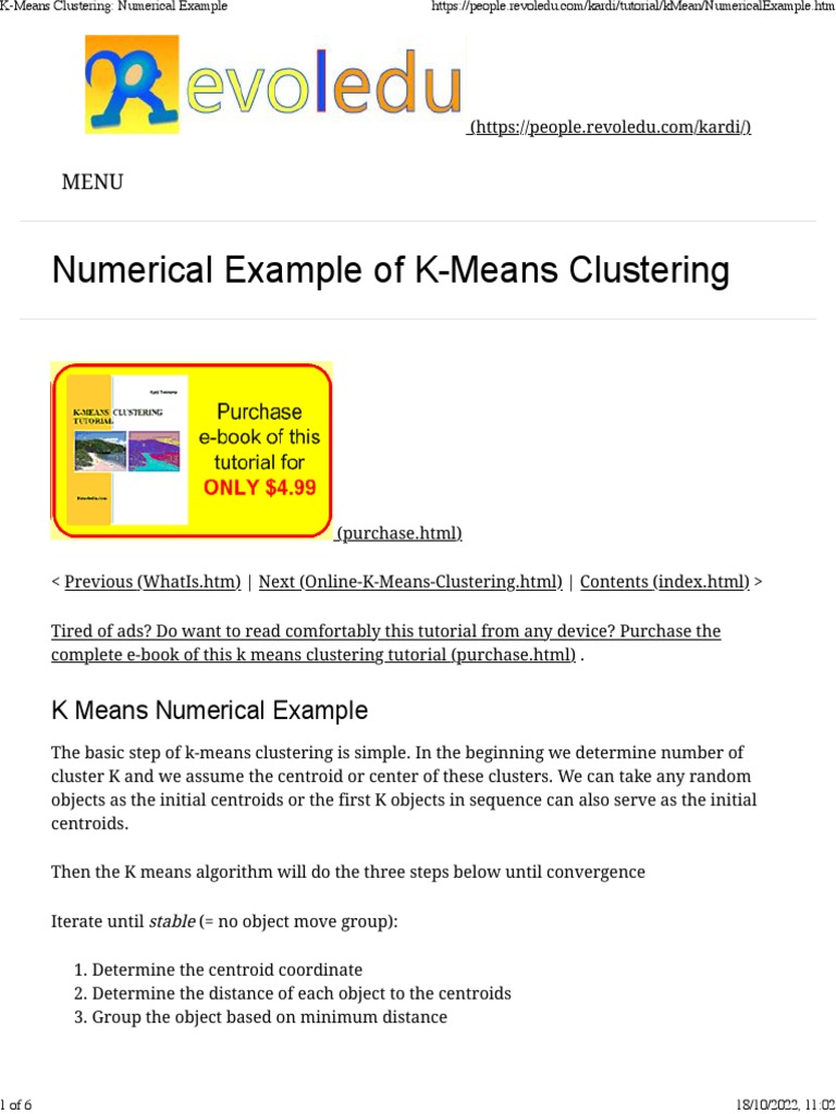 Hierarchical Clustering Numerical Example Of Perfect