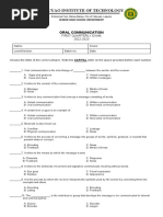 Quarterly Exam in Oral Communication