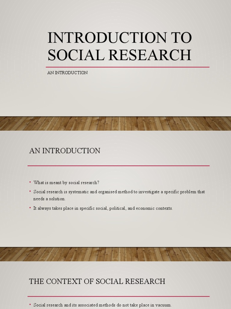 Lecture 1 - An Introduction | PDF | Social Research | Methodology