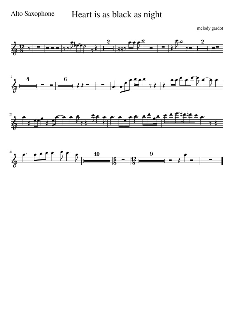 Heart Is As Black As NightAlto SaxophoneAlto Saxophone PDF