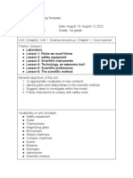 Lesson Plan Science - Aug 10 To 12