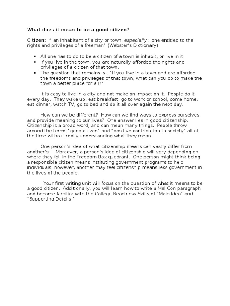 Mel-Con Unit Revised | PDF | Paragraph | Citizenship