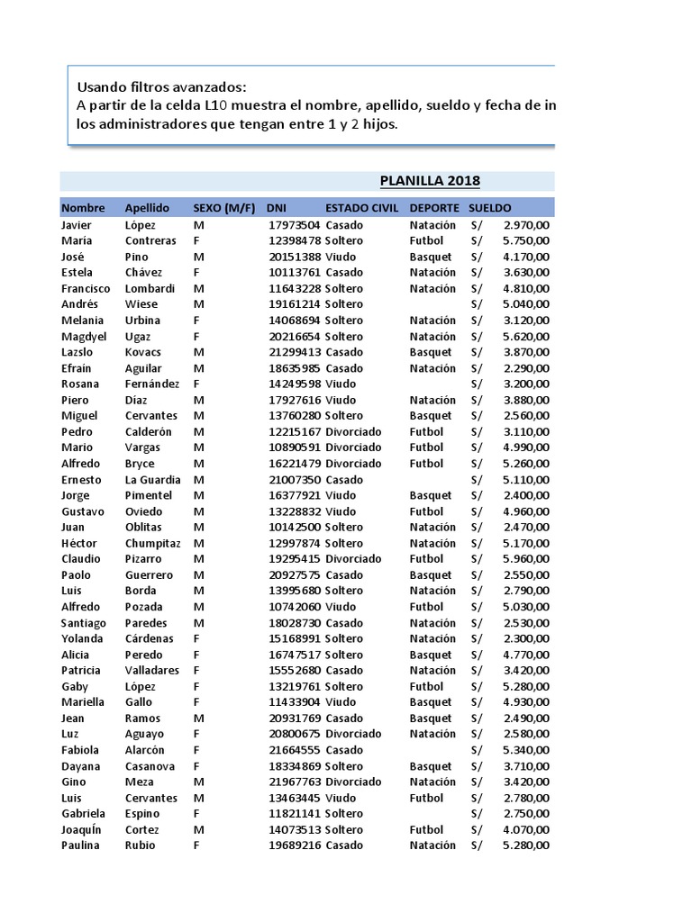 Ejercicios excel intermedio pdf