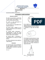 Ley Coulob Y Campo Electrico: Universidad Técnica de Oruro Facultad Nacional de Ingeniería Departamento de Fisica