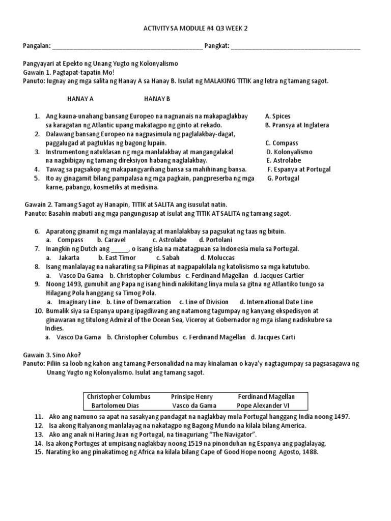 Activity Sa Module 4 Q3 Week 2 3 | PDF