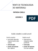 Fondamenti Di Tecnologia Dei Materiali: Patrizia Cinelli Lezione Ii