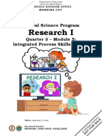 Research I: Special Science Program Quarter 3 - Module 5: Integrated Process Skills (Part 1)