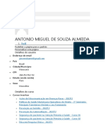 Antonio Miguel de Souza Almeida: Detalhes Do Usuário