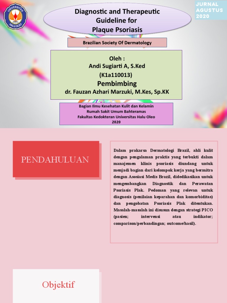 Diagnostic and Therapeutic Guideline For Plaque Psoriasis PDF