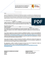 Autorización Registro de Empresa Y Administrador de Plataforma