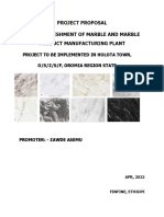 Project Proposal For Establishment of Marble and Marble Product Manufacturing Plant