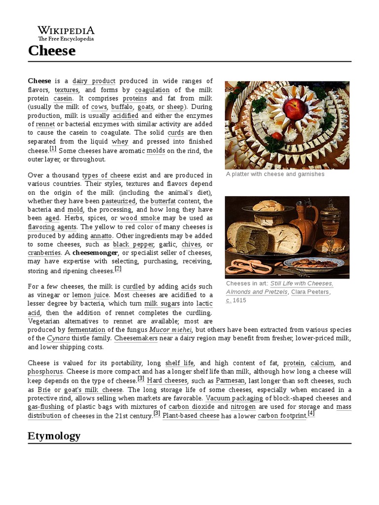 Cheese Etymology PDF