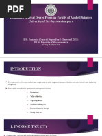 Economics General Degree Program Faculty of Applied Sciences University of Sri Jayewardenepura