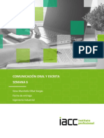 Comunicación Oral Y Escrita Semana 6: Gino Marshelo Oñat Vargas Fecha de Entrega Ingeniería Industrial