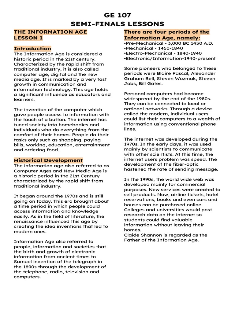 Overview of the Information Age | PDF