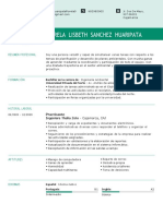 Resumen Profesional: Practicante Ingeniera Thalia Zoto - Cajamarca, CAJ