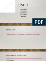 Unit 2: Inequality Poverty Population Education Health