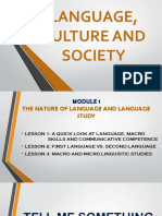Language, Culture and Society: A Quick Guide