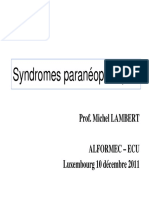 Syndromes Paranéoplasiques: Prof. Michel LAMBERT